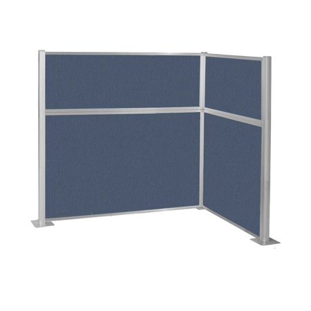 VERSARE Pre-Configured Hush Panel Cubicle (L Shape) 6' x 4' Ocean Fabric 1859327